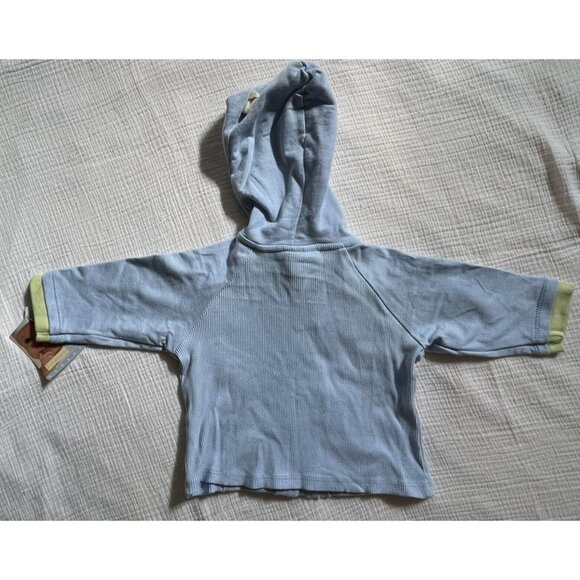 Baby Boy Vitamin Baby Baseball Bear Blue Ribbed Hooded Zip Up Size 9 Months Cute - Picture 6 of 6